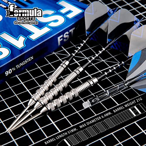 Formula 90% Tungsten Darts 22G Steel Tip, Dart Set With Aluminum Shafts + Tungsten Barrels + Dart Sharpener, Tungsten Steel Tip Darts, Darts Metal Tip Set #TOP4