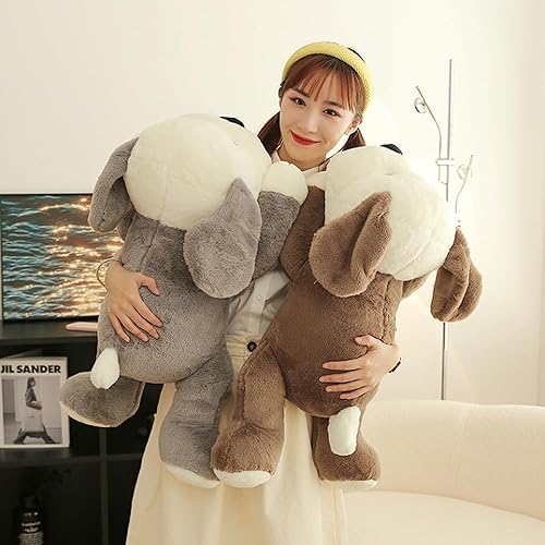 Miniatura 7 de SNOWOLF Almohada suave de peluche de perro lindo de peluche Kawaii para niños y niñas, novia, cumpleaños, Navidad, día de San Valentín, marrón, 12