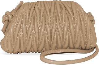Quilted Dumpling Bag For Women Soft Cloud Clutch Purse Small Crossbody Shoulder Bags Leather Ruched Hobo Handbag