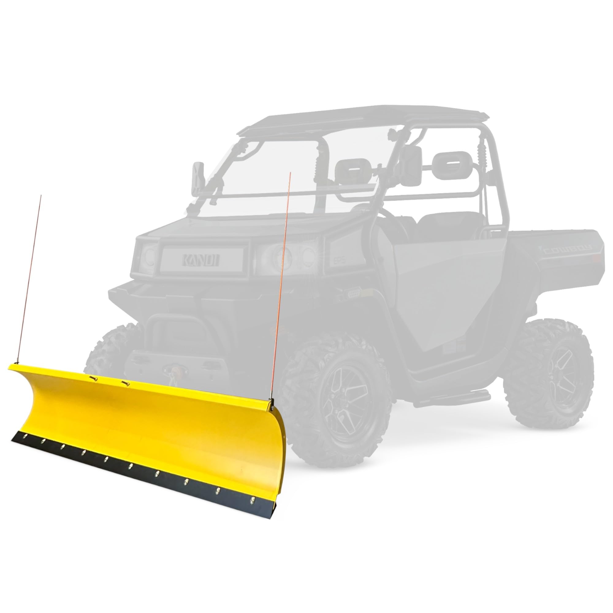 Kandi America Snow Plow Kit, Plow Measures 70.5’’ x 17.25’’, Winch-Driven Snowplow kit, Designed for Kandi Cowboy UTV, Snowblade Plow, Snow Plow Shovel, Snow Pusher Plow Blade, Efficient Snow Removal