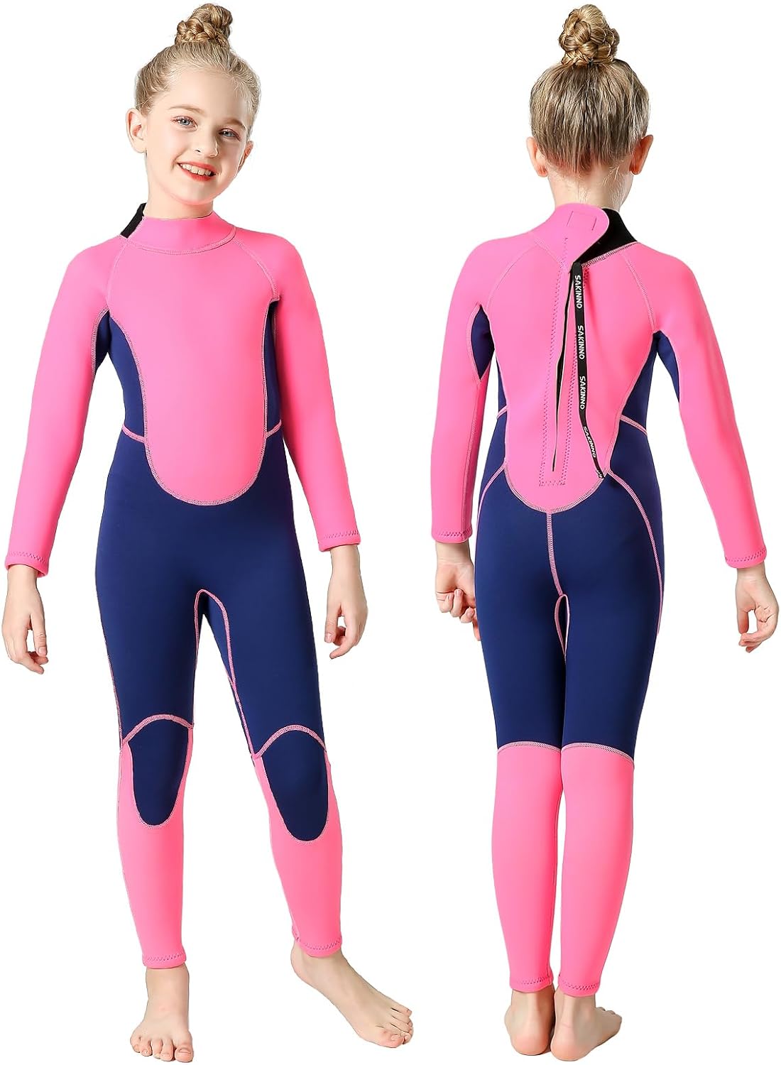Kids Full Wetsuit Toddler Boys Girls and Youth 2.5mm 3mm Neoprene Child Wet Suit Back Zipper Thermal Swimsuits for Diving Surfing Swimming Water Sprot