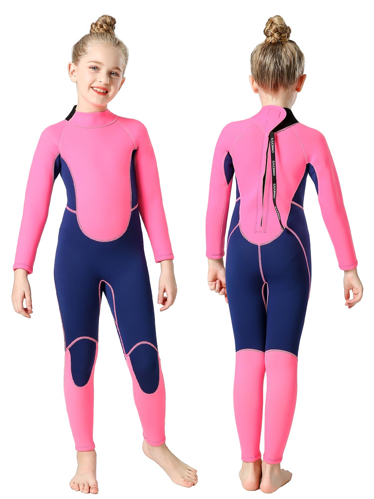 REALON Kids Full Wetsuit Toddler Boys Girls and Youth 2.5mm 3mm Neoprene Child Wet Suit Back Zipper Thermal Swimsuits for Diving Surfing Swimming