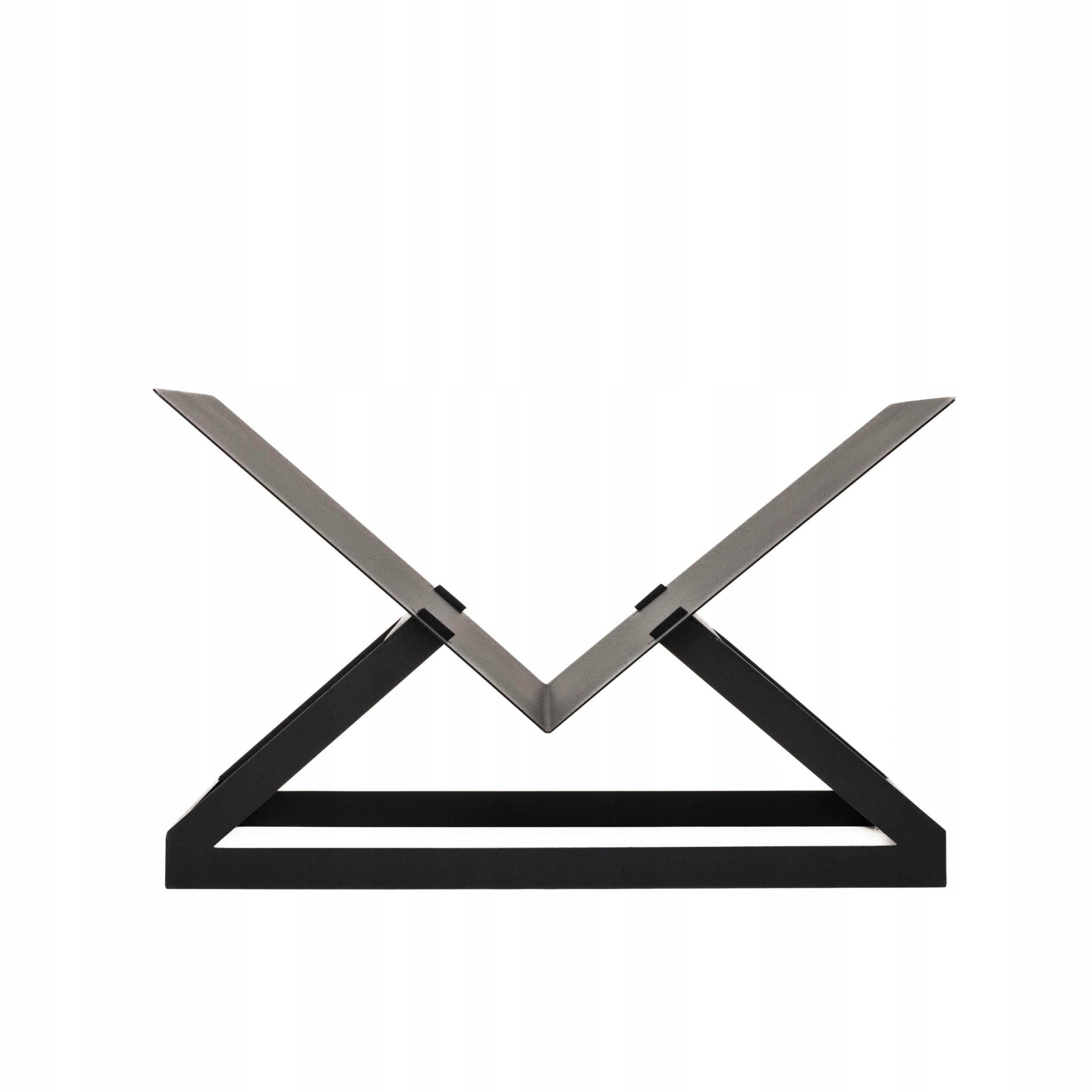 Kapaga – Dreieckiger Kaminholzständer aus Metall, Kaminholzregal 26x37,5x55 cm, Holzlager innen, geschweißt – sofort einsatzbereit, pulverbeschichtet, Feuerholzständer, Brennholzkorb - Schwarz