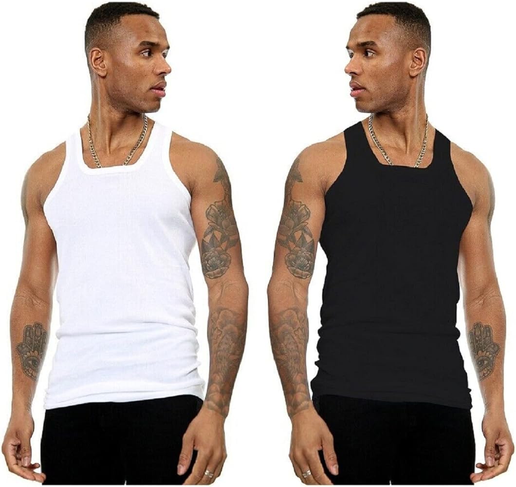 mens fitted vest tops