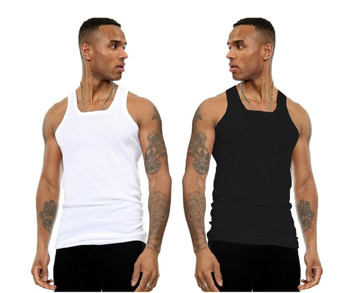 Confezione Da 5 Canottiere Uomo A Coste | Cotone Mélange | Senza Cuciture Laterali | Comfort Ottimale - Foto 4