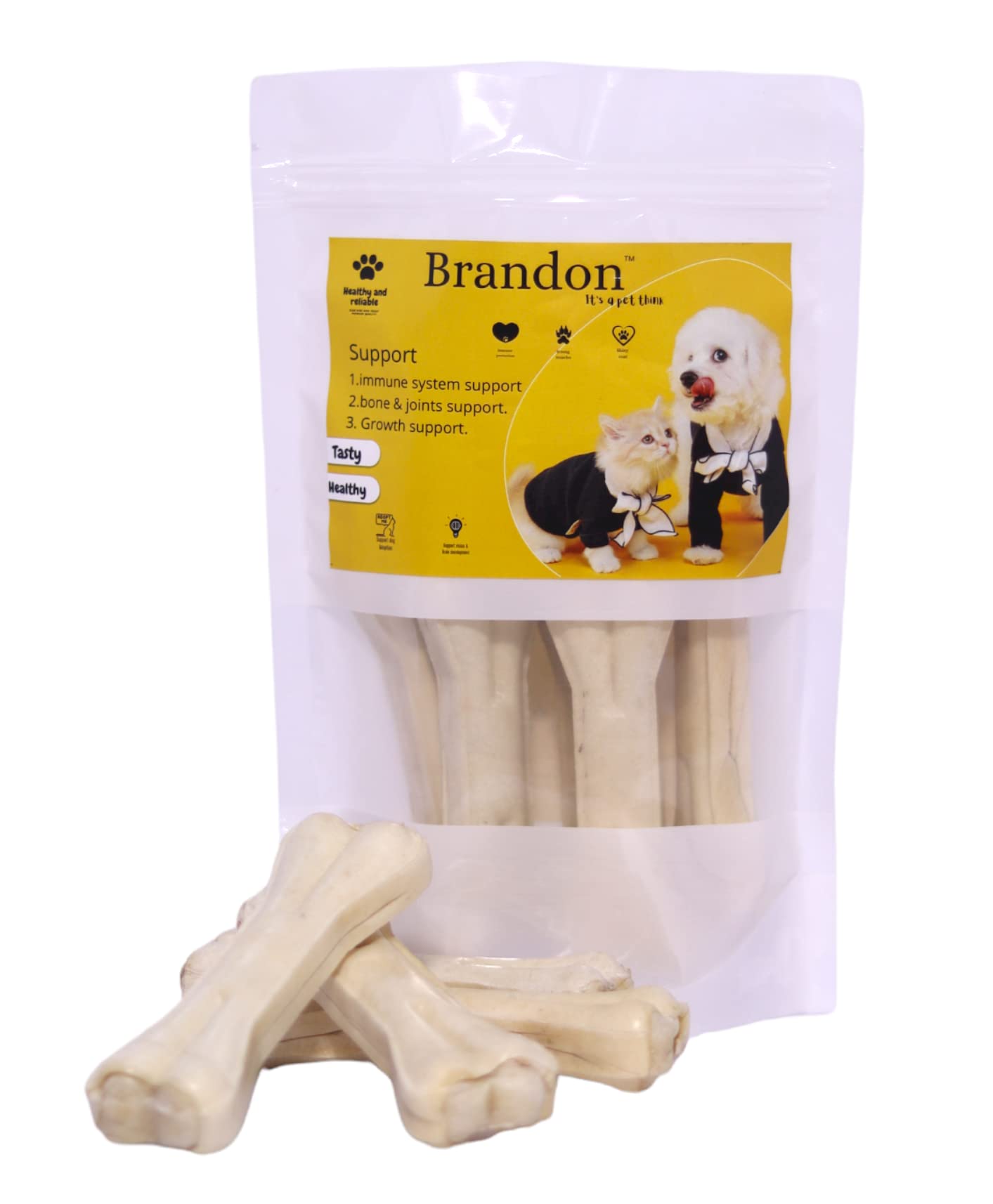 Brandon 5 Inch 3 Pcs White Dog chew Bones for Dogs No Added Any Chemicals & Colors Its Natural Flavor (Pack of 3) 150gm (B08TVVZCZS) Amazon Price History, Amazon Price Tracker