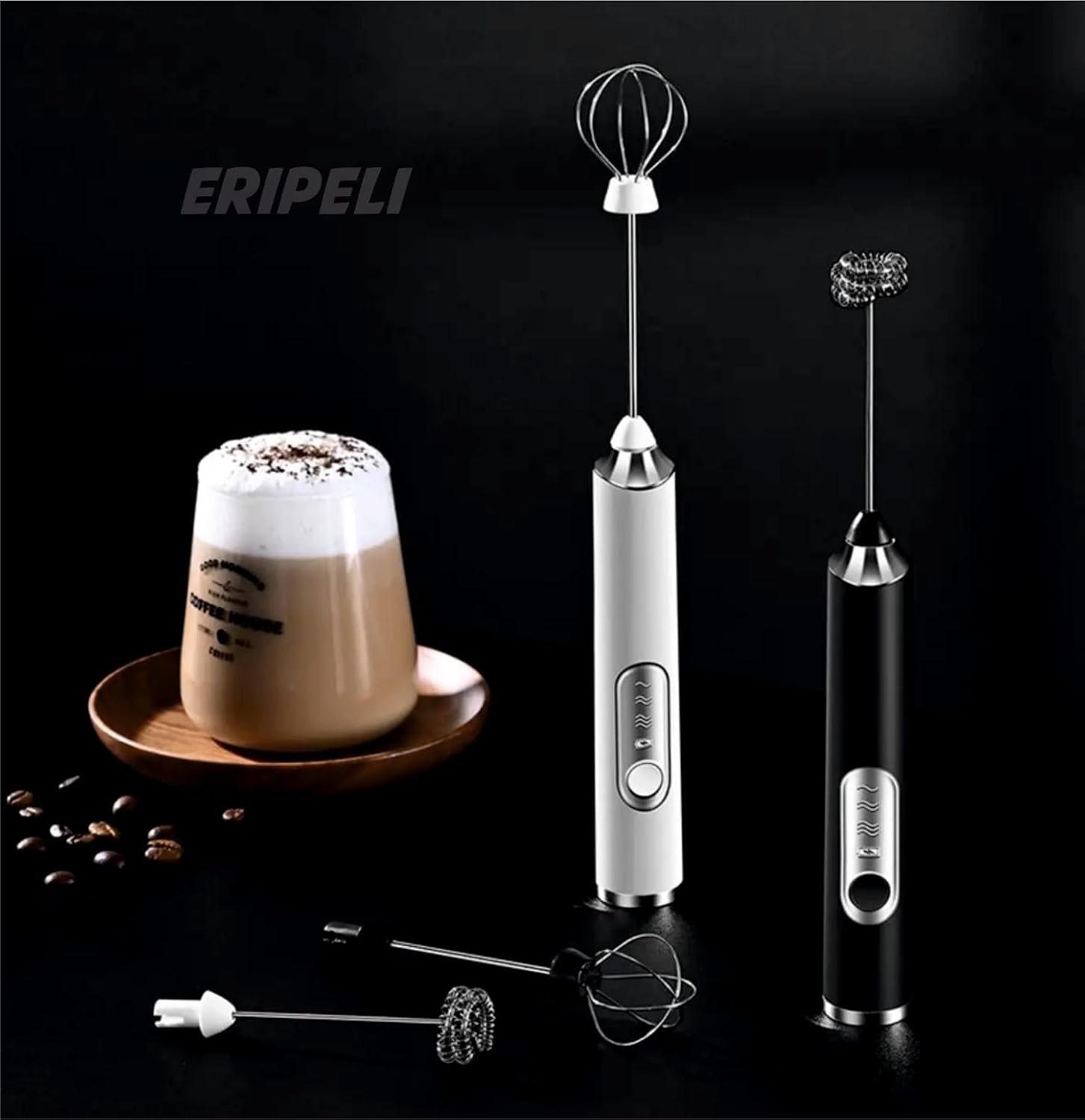 Hand Blender Coffee Frother Milk Frother Blender USB Rechargeable Electric Foam Maker Electric Coffee Beater for Cappuccino Whisker Electric Blender for Egg Hand Blender