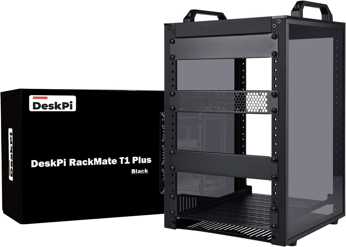 GeeekPi 8U Server Rack Cabinet, DeskPi RackMate T1 Plus,10 inch Network Rack for Servers, Network, A/V Equipment, 10.23inch/260mm Depth (Black)
