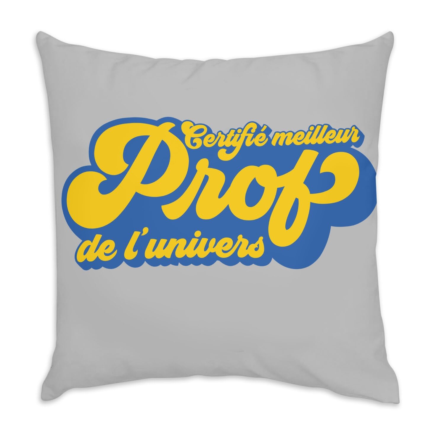Fabulous Grey Velvet Cushion Cover - Certified Best Prof in the Universe 70's Style High School College University Professor Teacher - 40 x 40 cm Velvet Touch