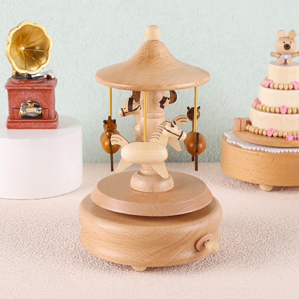 Carillon Castle Carousel - Regalo per Compleanno o Natale con Artigianato Squisito e Artigianato alla Moda, Giostra