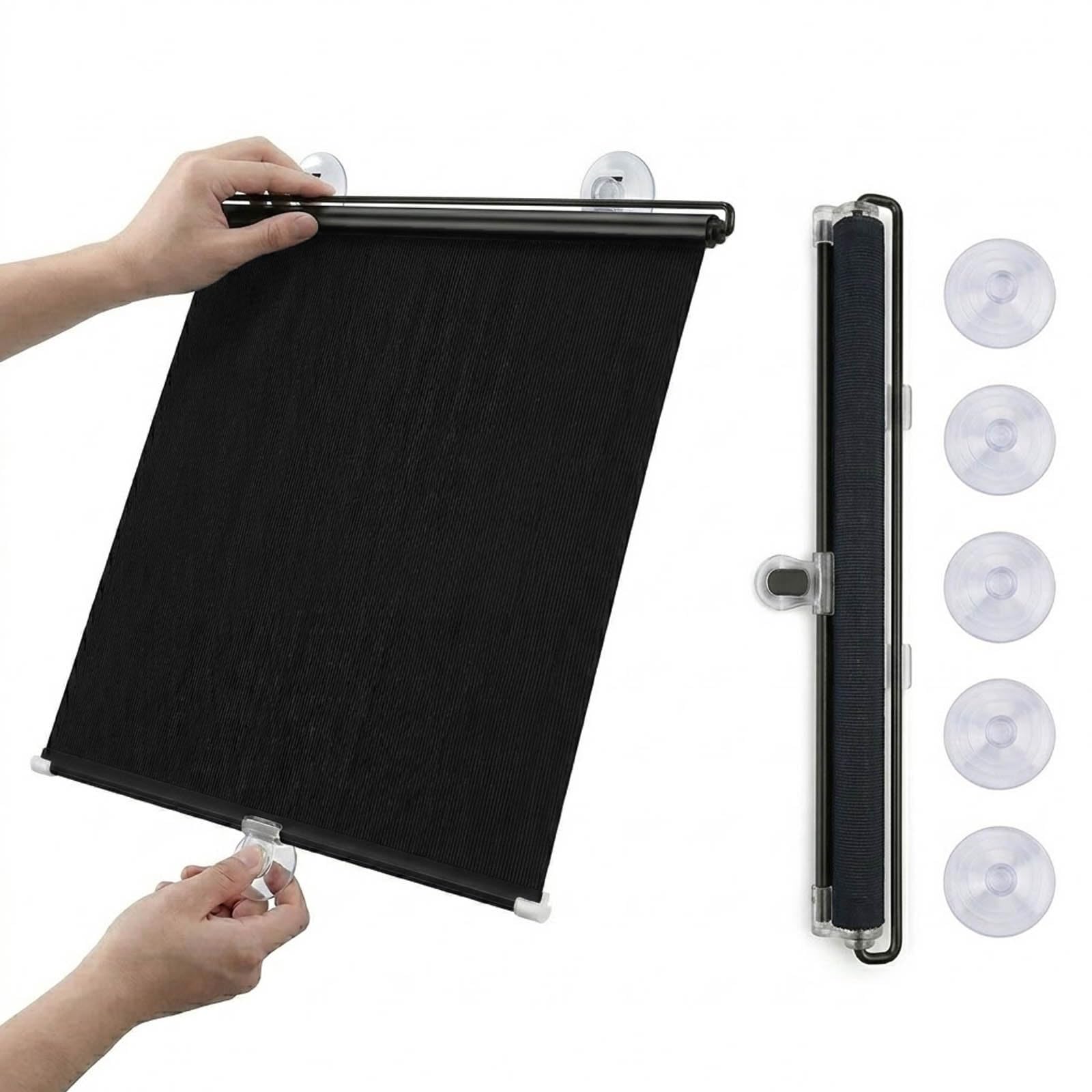 Store occultant sans perçage à ventouse rétractable pour fenêtre de salon et bureau