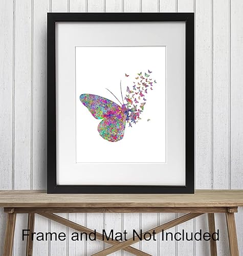 Miniatura 3 de Arte de pared estilo acuarela de mariposa para guardería, bebé, niños, mujeres, niñas, habitación, decoración moderna del hogar o apartamento o gran