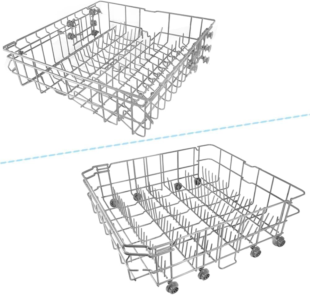DD82-01385B DD82-01384A Fit for Samsung Dishwasher Upper and Lower Dishrack Set – Compatible with Models Including DW80M2020US/AC, DW80M2020US/AA
