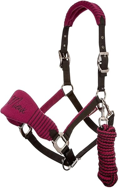 LeMieux Vogue Fleece Headcollar with Lead Rope - Extra Padding, Adjustable at Curb and Poll Strap - 5