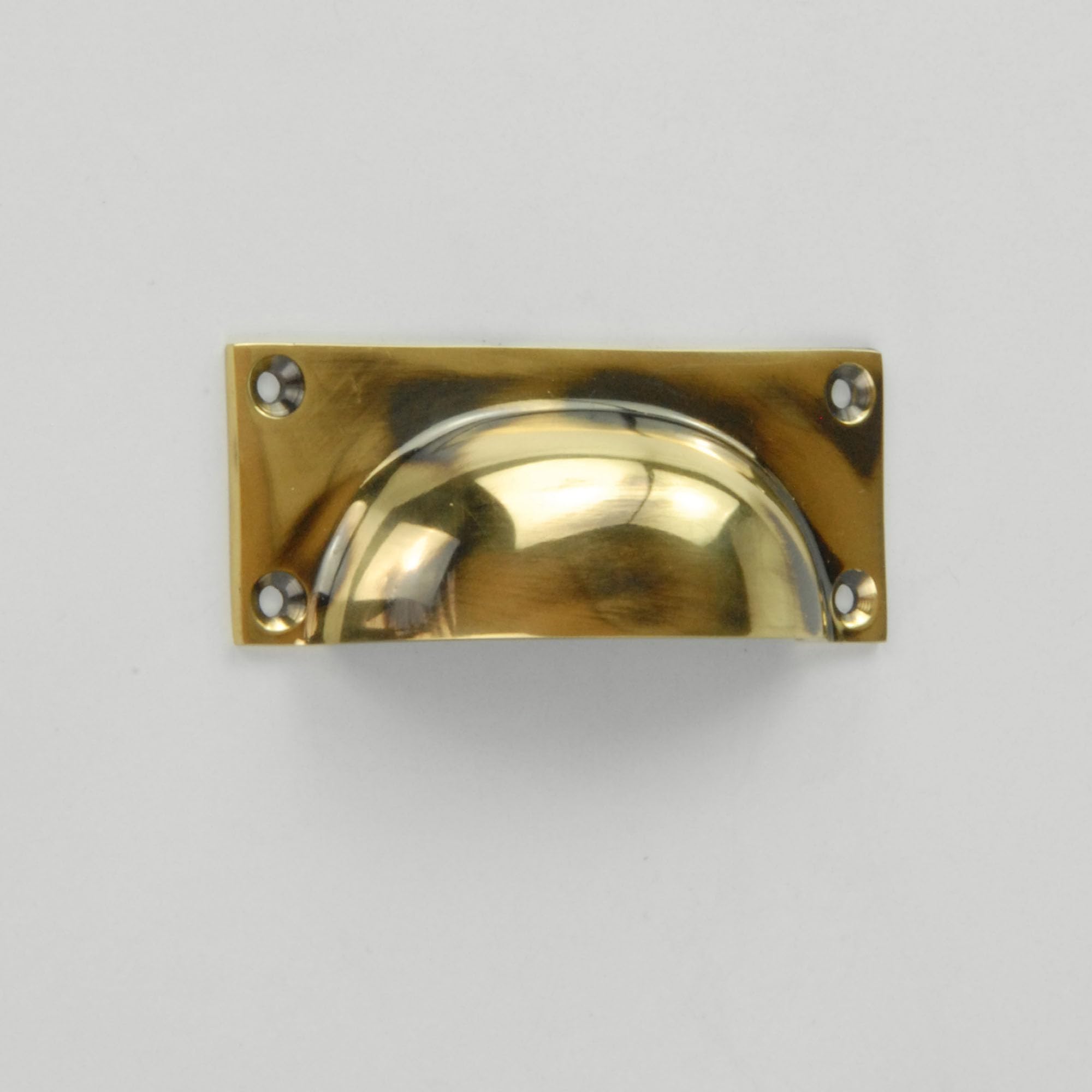 UNDERGROUND PARTS Antique Solid Brass Cabinet Kitchen Door Rectangle Cup Handle Drawer Pull 100mm