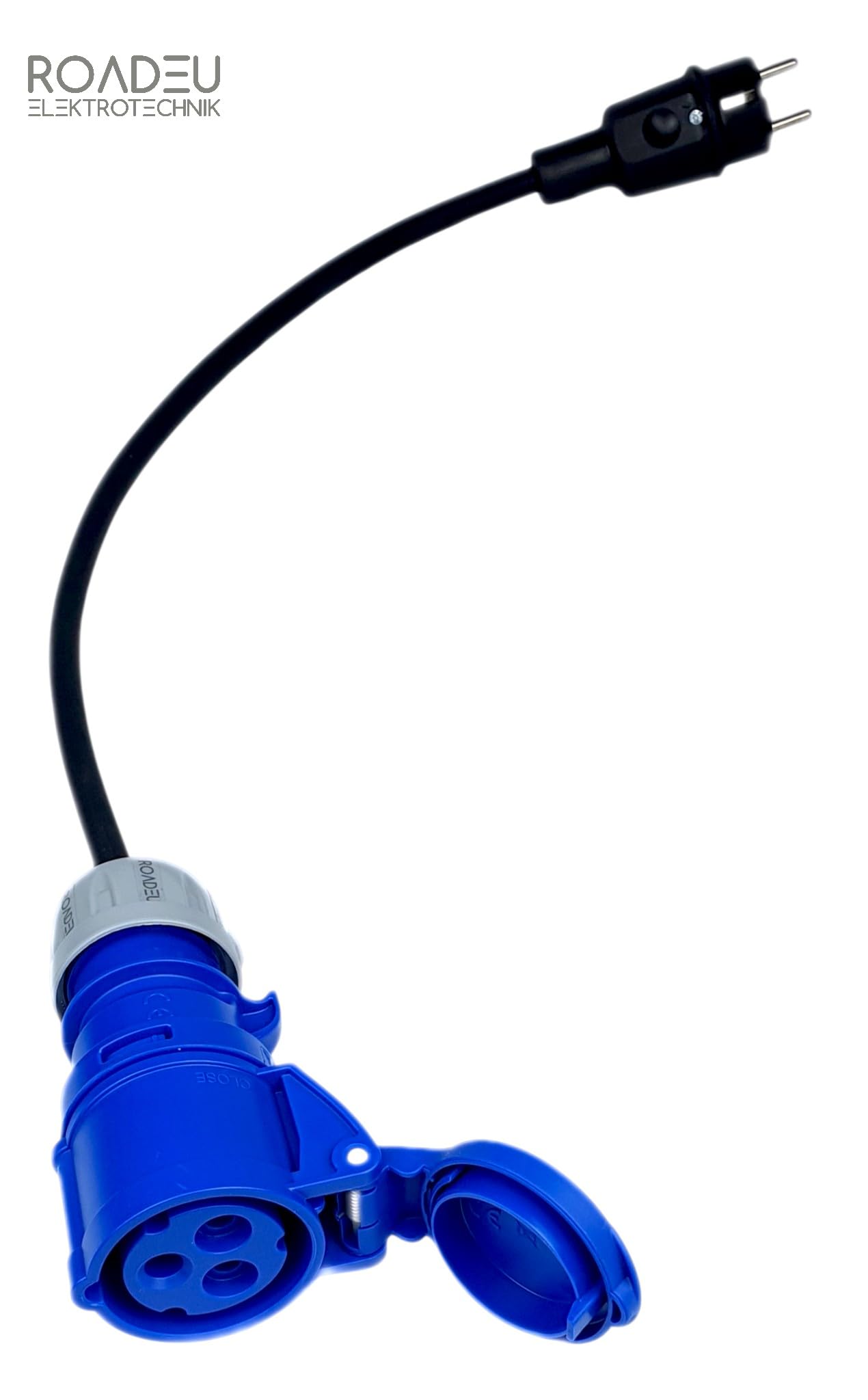 RoadEu – Adattatore da spina 230V a presa CEE 16A 3 poli – Cavo 5m 3x2,5mm² – IP44 – Ideale per camper, campeggio, barca, officina, uso esterno