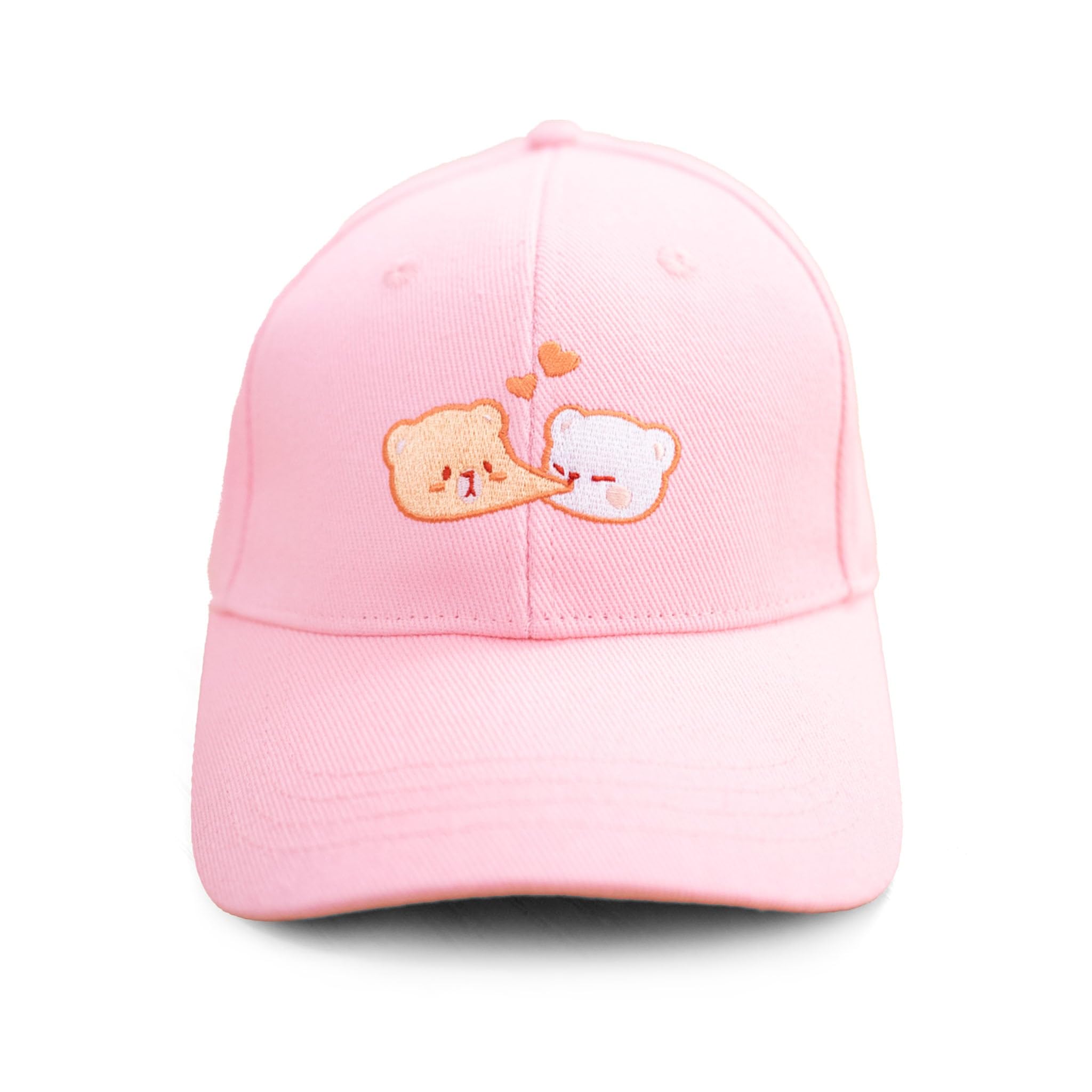 Milkmochabear Rosa und Schwarz Kappe - Unisex Erwachsene Schnalle Hut Einheitsgröße Verstellbare Kappe für Damen und Herren
