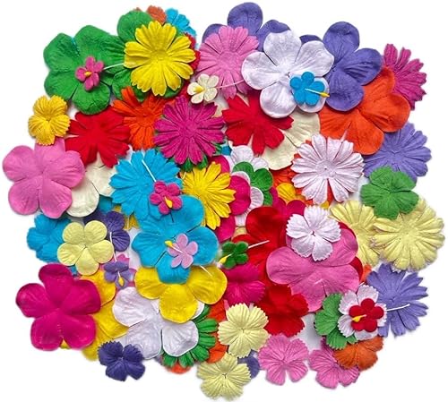 Miniatura 13 de Hecho a mano, 100 piezas de flores de papel de morera de 1.181 x 1.181 in, mini flores de papel, álbumes de recortes, boda, manualidades