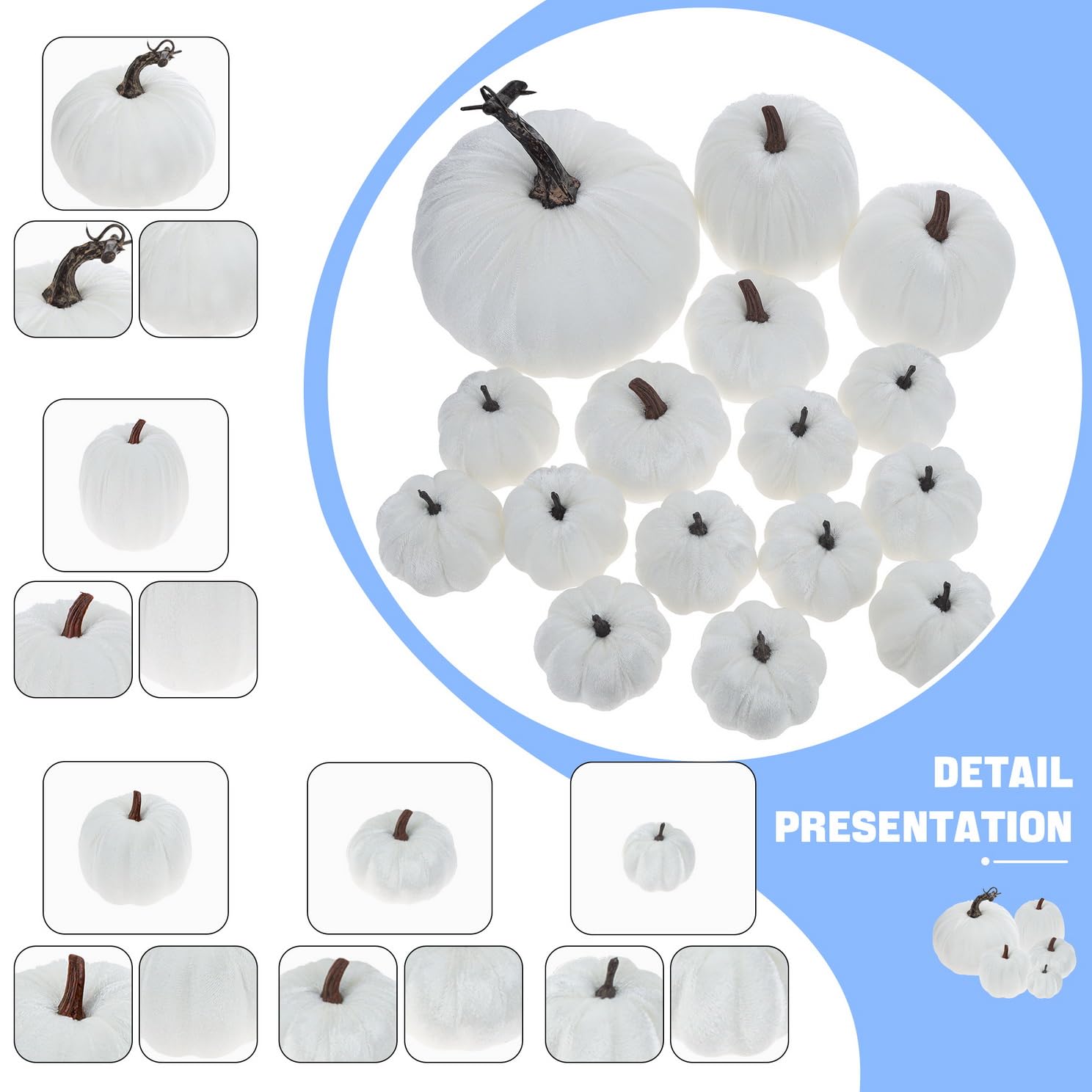 16 Samt Kürbisse Deko - Künstliche Herbst Dekoration Für Tisch & Wohnung