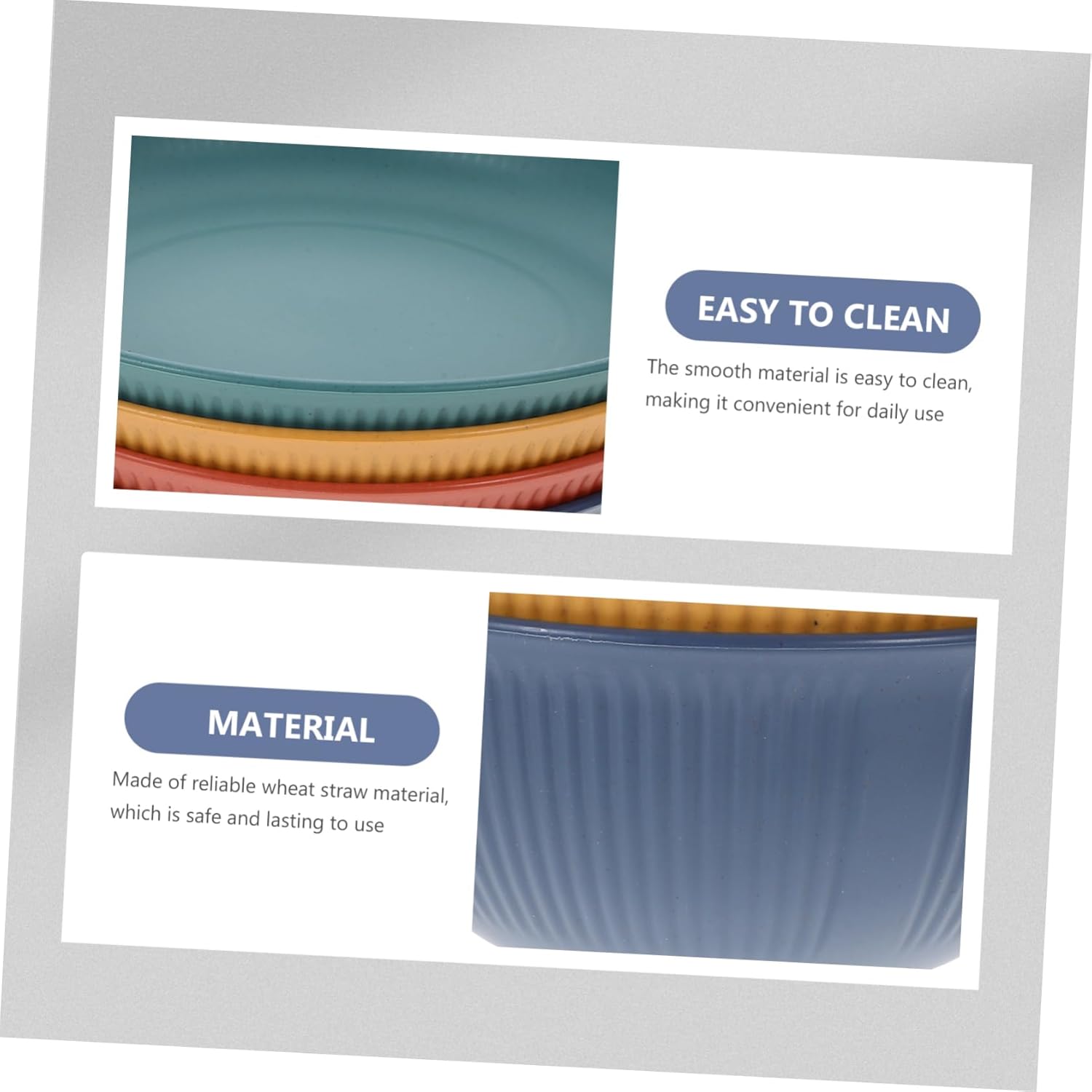 VOSAREA Picnic Plates and Utensils Set Straw Dinnerware Cutlery Kit Outdoor Tableware for Camping Hiking Beach Bbq