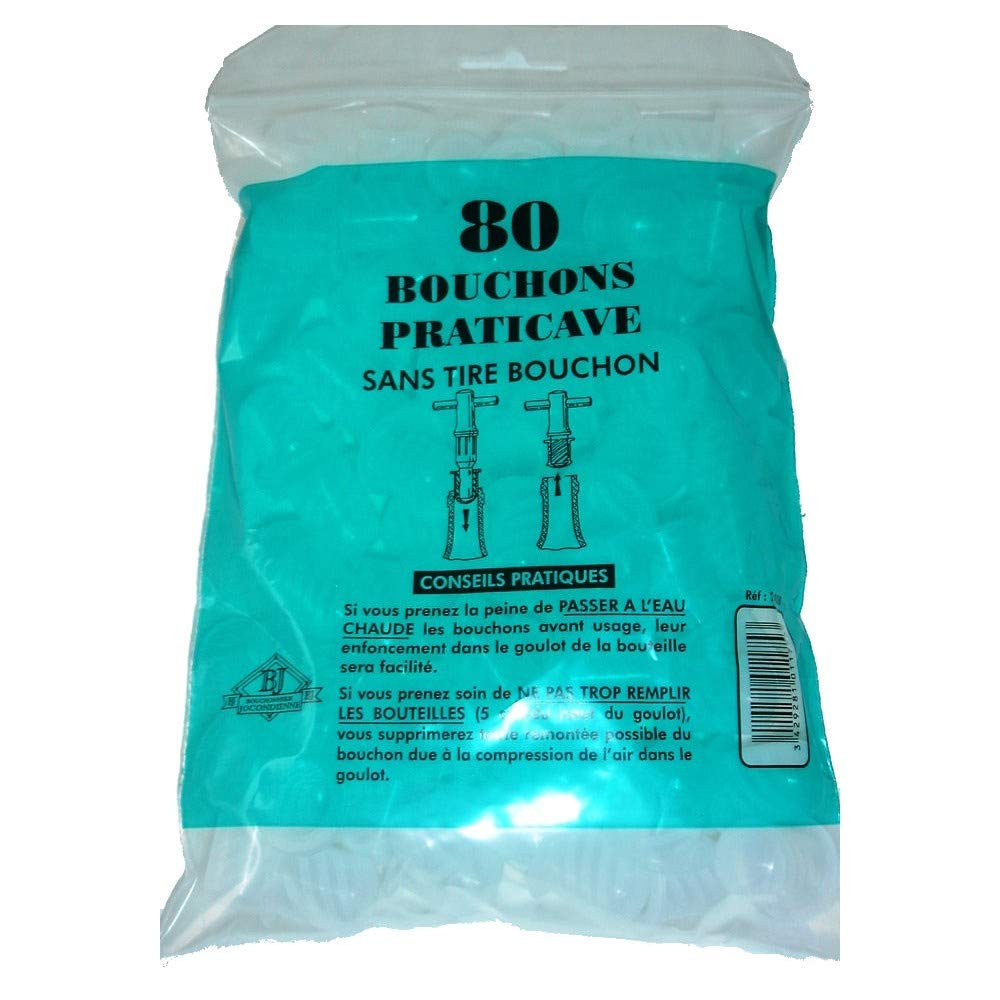 Bouchons Praticave lot de 80 accessoires plastique blanc de fermeture