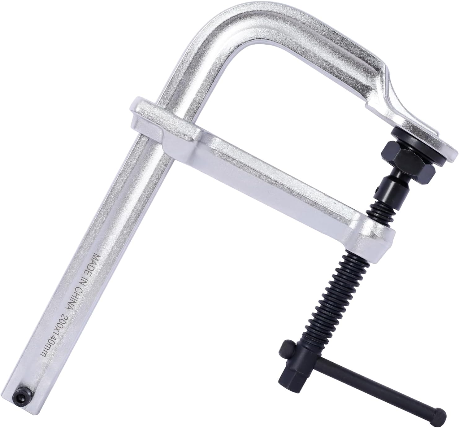 Heavy-Duty F-Clamp Steel Silver Black Oxide Spindle Welding Clamp Durable Outdoor Tool
