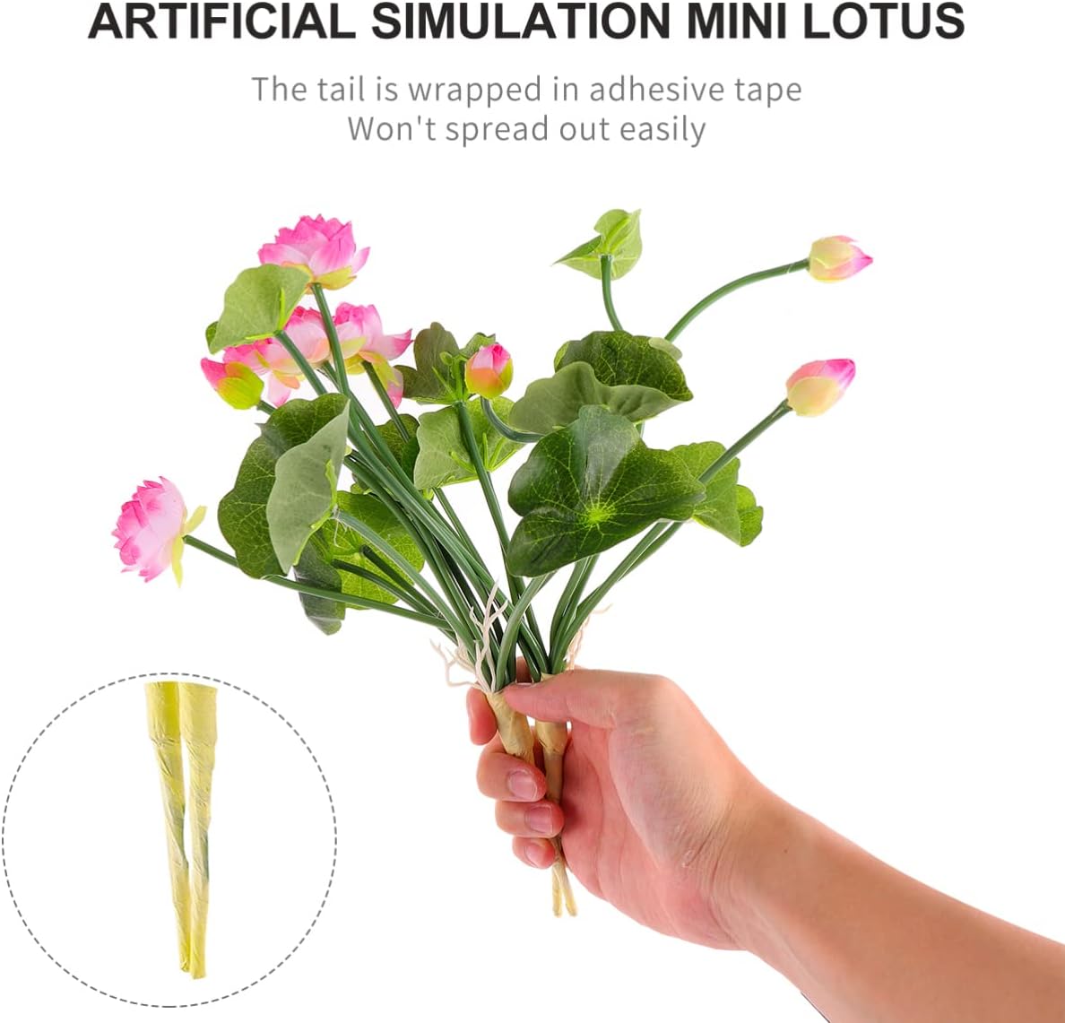 Gatuida Lotus Flowers Artifical, Silk Flower Artificial Flowers Wedding Flowers Decor Mini Lotus Flower for Home Decor-Dark Pink