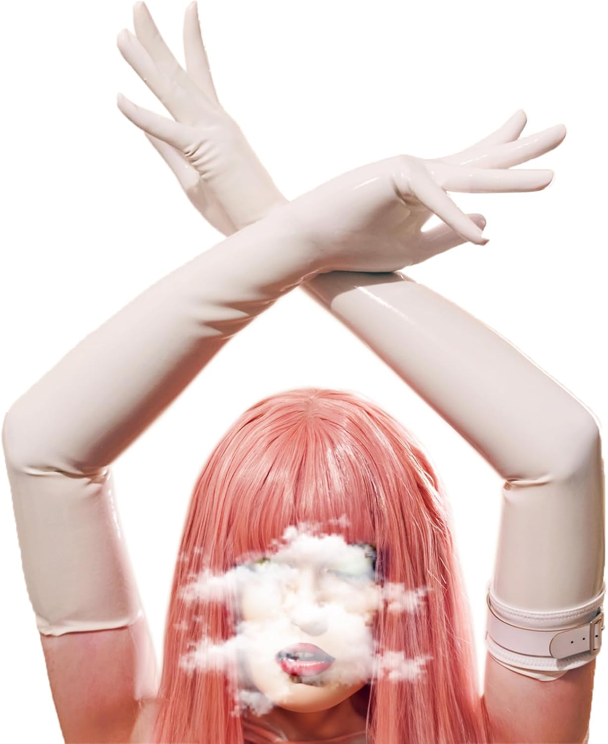 100% latex rubber gloves female fashion sexy high elastic shiny party intimate gift cos