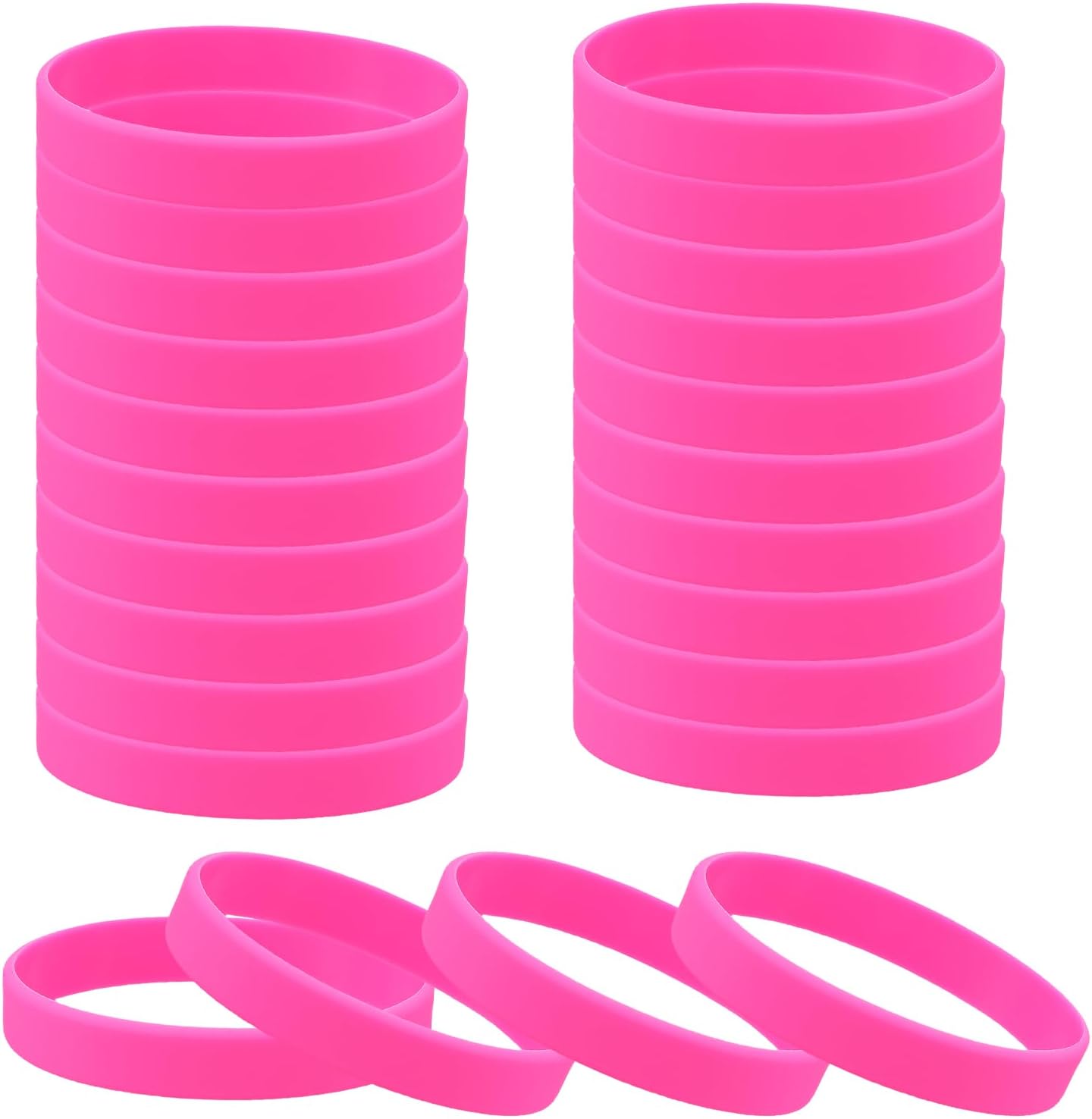 uxcell Rubber Bracelets, Unisex Silicone Bracelet Colored Elastic Sports Wristbands for Adults Teen Sports Team Games Parties Fashion Decorations