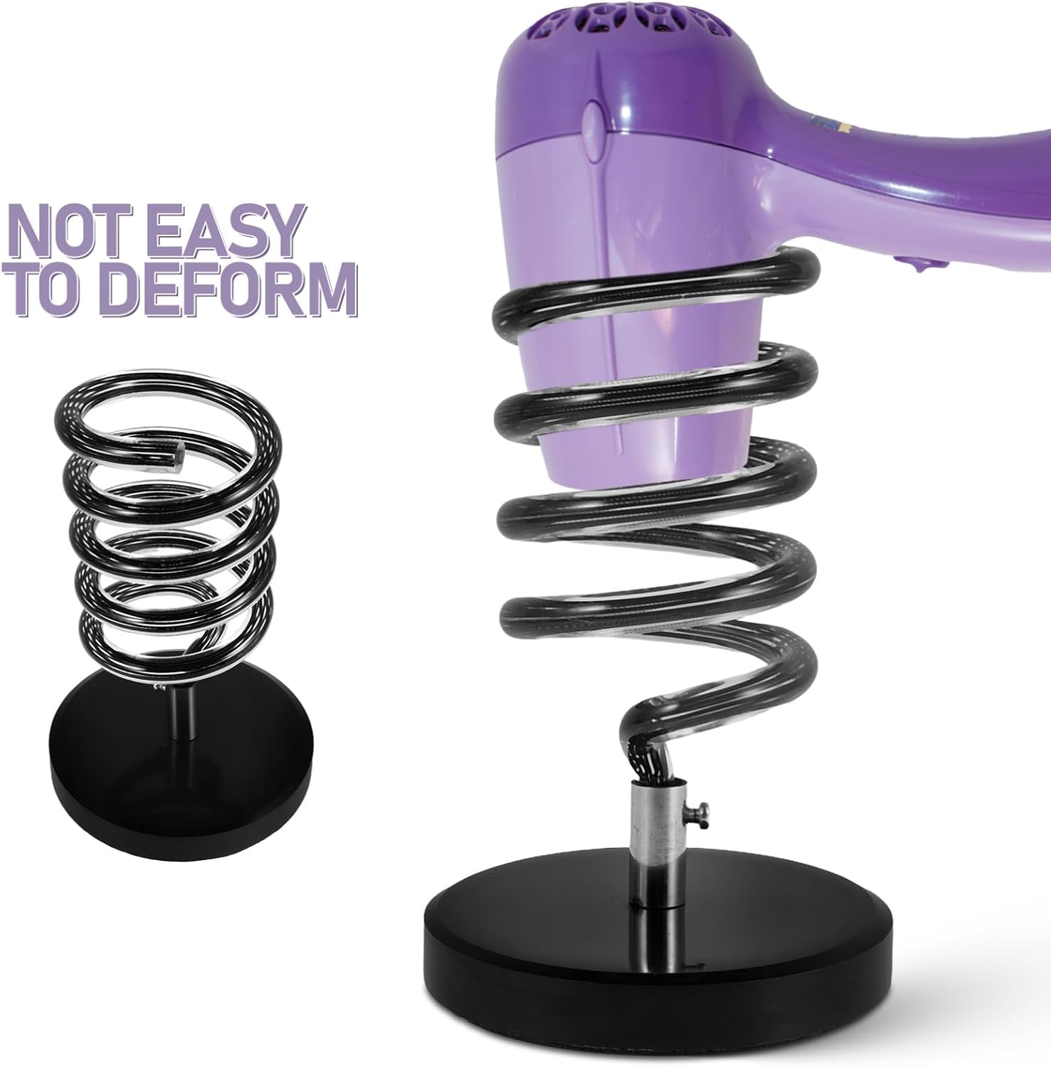 LIFKOME Hair Dryer Holder Stand Black Marble Spiral for Bathroom Counter