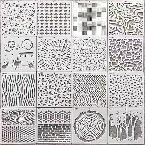 16 Pcs Drawing Painting Stencils Set Reusable Craft Stencils Templates Plastic Painting Stencils DIY Scrapbook Stencils Cover