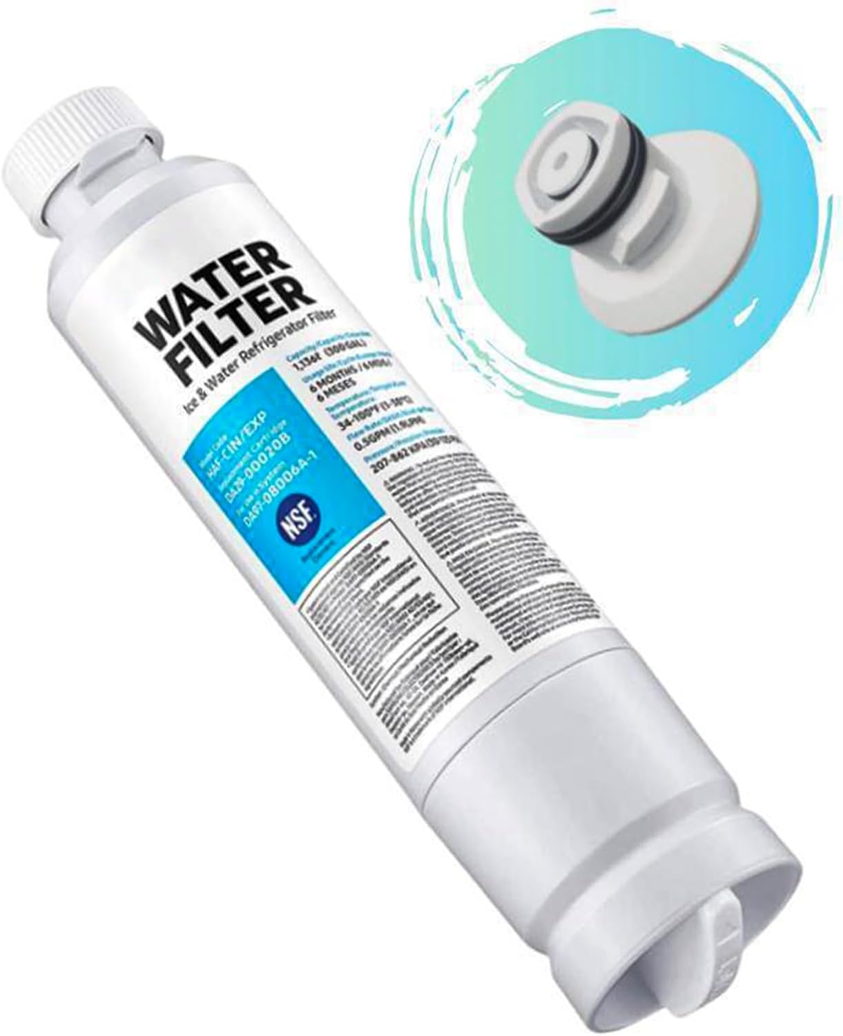 1 Pack Water Filter Compatible with Samsung Water Filter DA29-00020A/B, HAF-CIN/EXP, DA29-00020A, DA29-00020B-1, RS25J500DSR, HAF-CIN, RF263BEAESR, RF4287HARS, RF28HFEDBSR