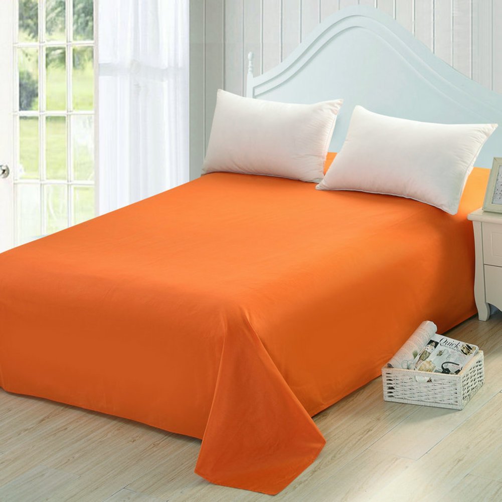 Drap en coton uni respirant anti-transpiration pour lit simple 160x230