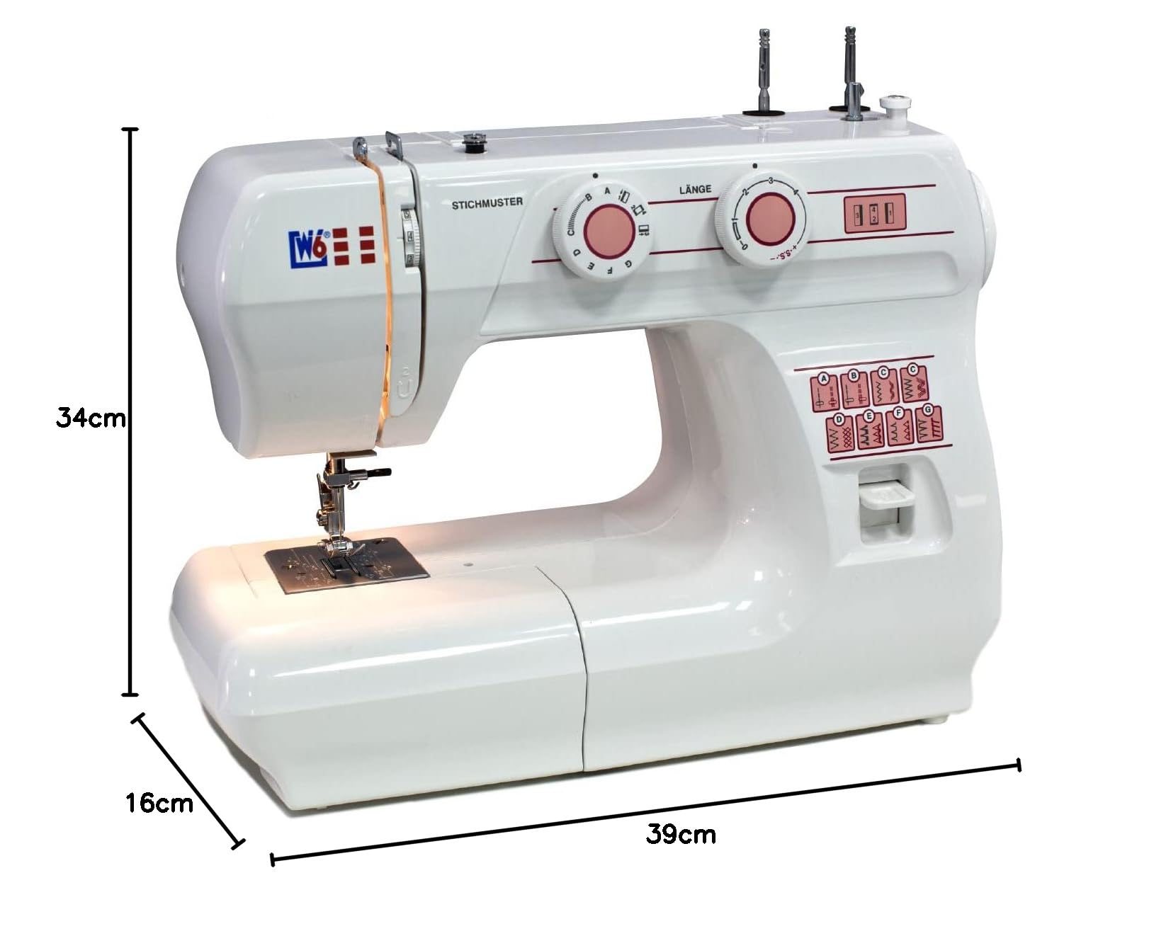 W6 WERTARBEIT N 1615 Nähmaschine (Freiarm Super Nutzstich-Nähmaschine (17 Programme)) weiß