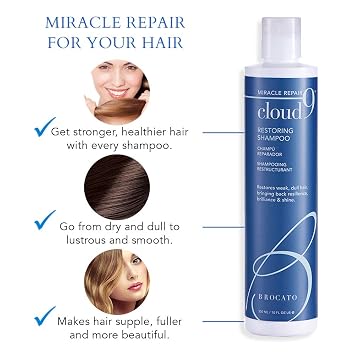 Brocato Cloud 9 Restoring Shampoo, Miracle Repair, 10 Fl Oz