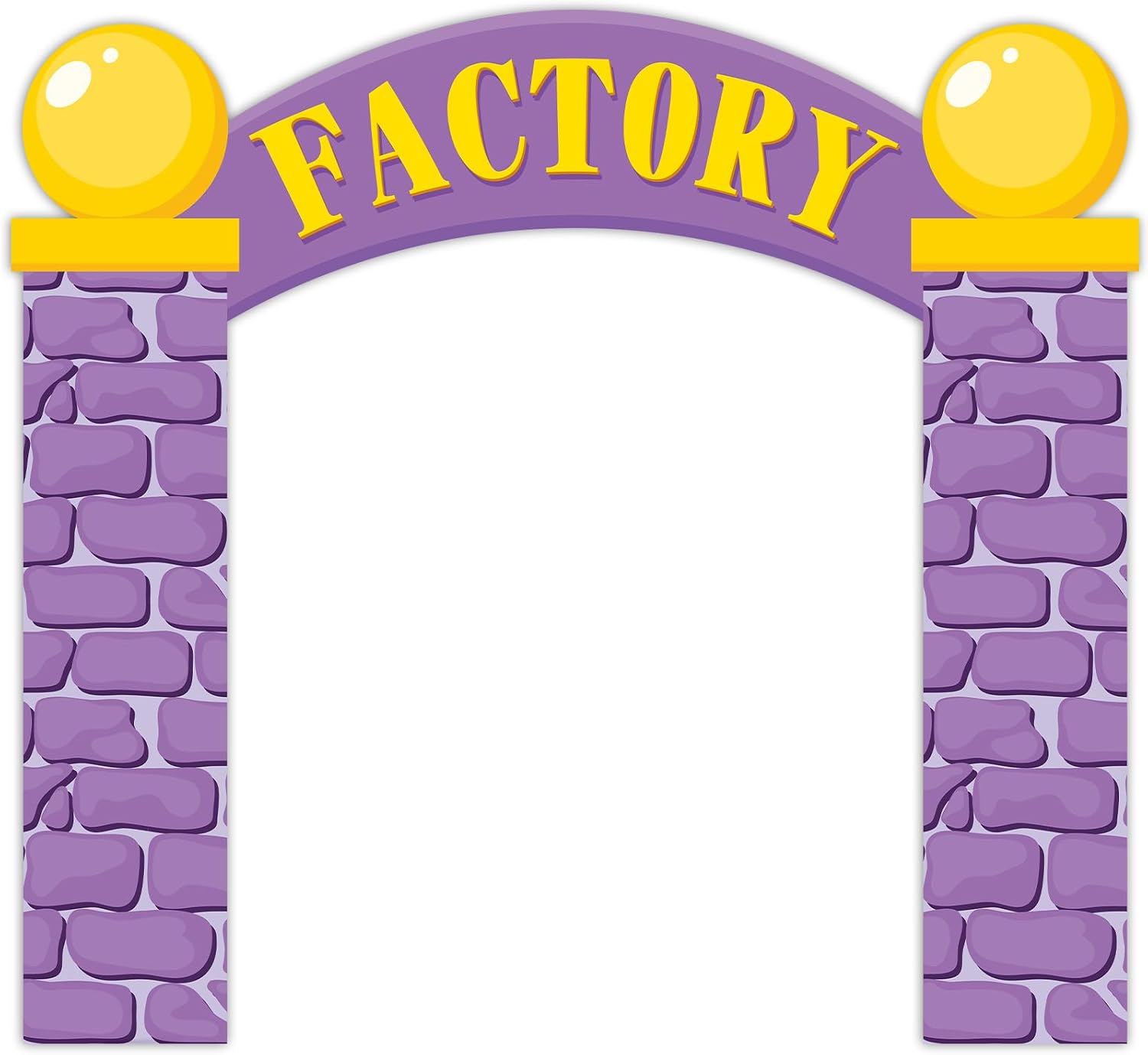 3 PCS Factory Party Door Decorations Purple Factory Porch Banners Cartoon Arch Door Banner Factories Arch Backdrop Front Doors Cover for Photo Prop Birthday Party Supplies