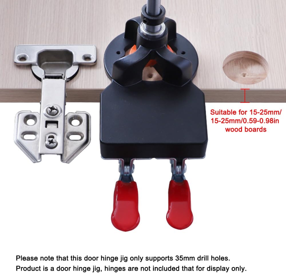 35mm Concealed Hinge Jig Kit for Cabinet Door Hinge Installation Cabinet Hardware Jig Tool with Drill Jig,Drill Bit, and Open-end Wrenches for Easy Bore Hinge Boring