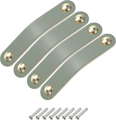 2Pcs Leather Drawer Pulls, PU Leather Handle Wrap For Drawers, 7