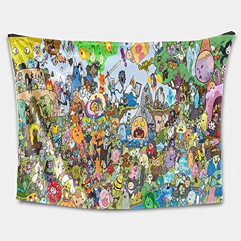 NICHIYOBI Adventure Finn Explore Time Anime Flannel Blanket, Lightweight Cozy Throw Blanket Warm Bed Blanket fit Sofa and Couch (18,Large 80x60in) Cover