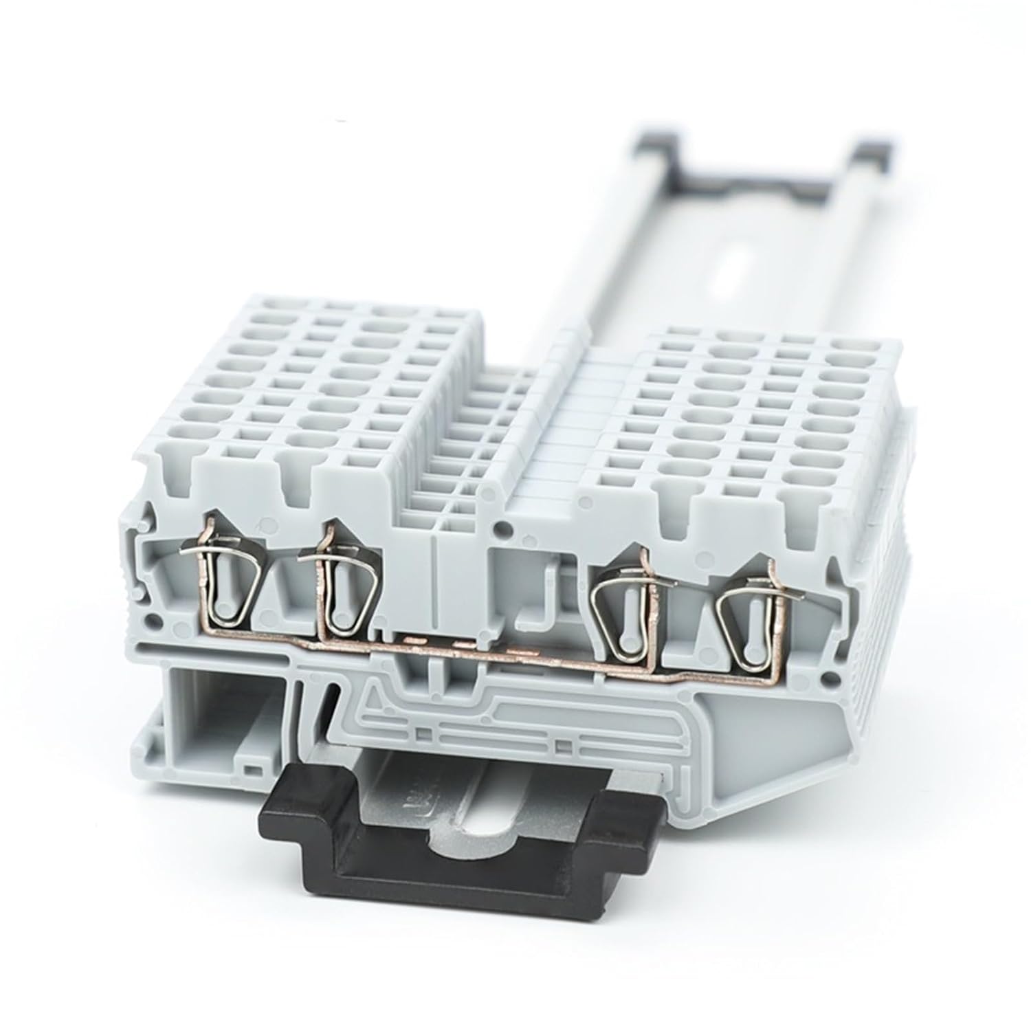 10Pcs ST1.5-QU 2-Input 2-Output Spring Terminal Block Din Rail(ST1.5-QU Grey)