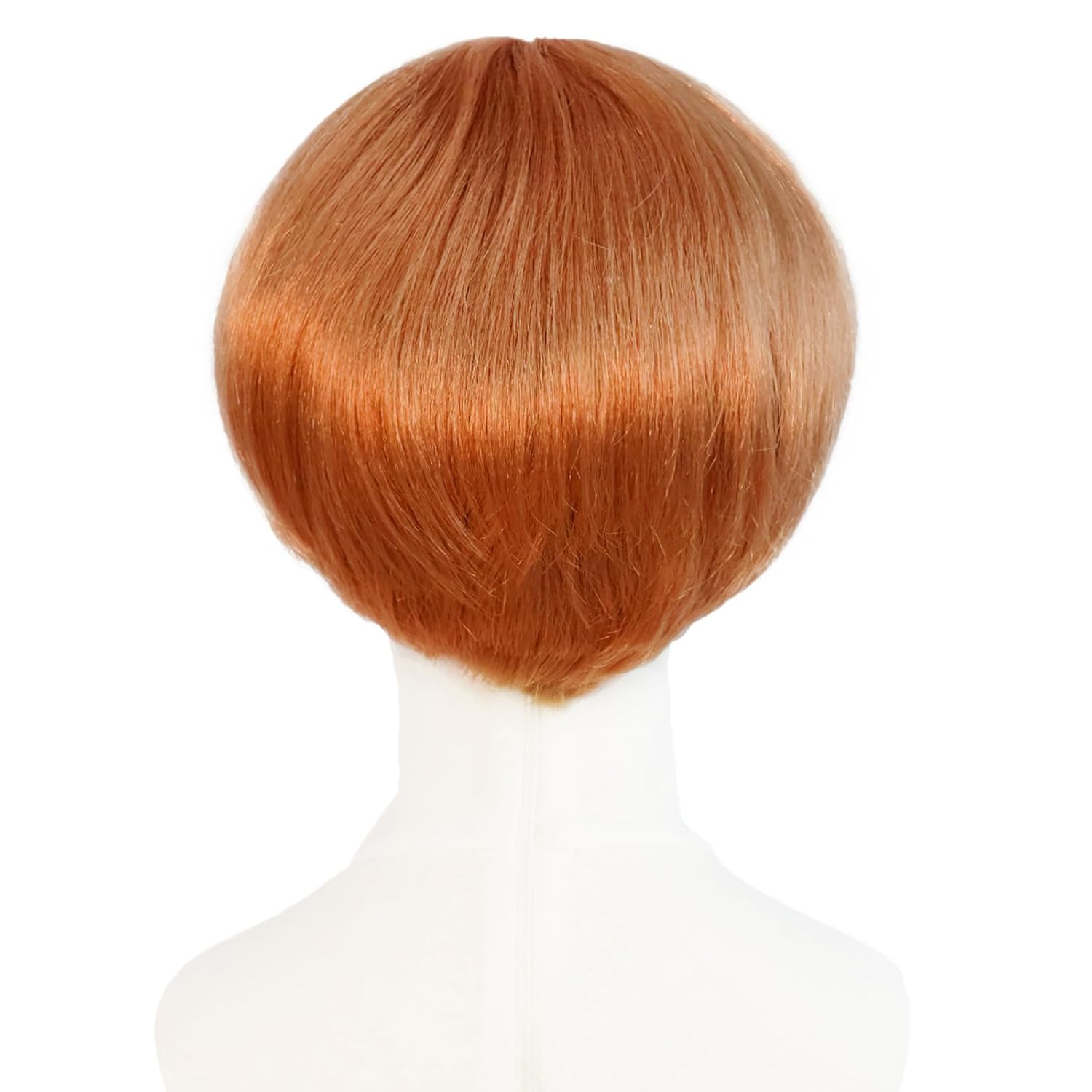 JoneTing Red Brown Mushroom Wig【+Hair Cap】 Bowl Cut Wigs Men for Halloween Orange Party Wigs Short Ginger Funny Wig for Man Bob Hair With Bangs for Christmas Cosplay Costume - Image 6