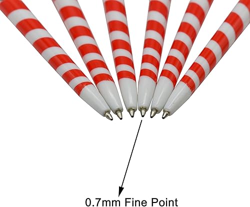 Miniatura 4 de Maydahui 12 bolígrafos con forma de bastón de caramelo, diseño de muñeco de nieve de Navidad, diseño de tinta azul para fiestas de Navidad,