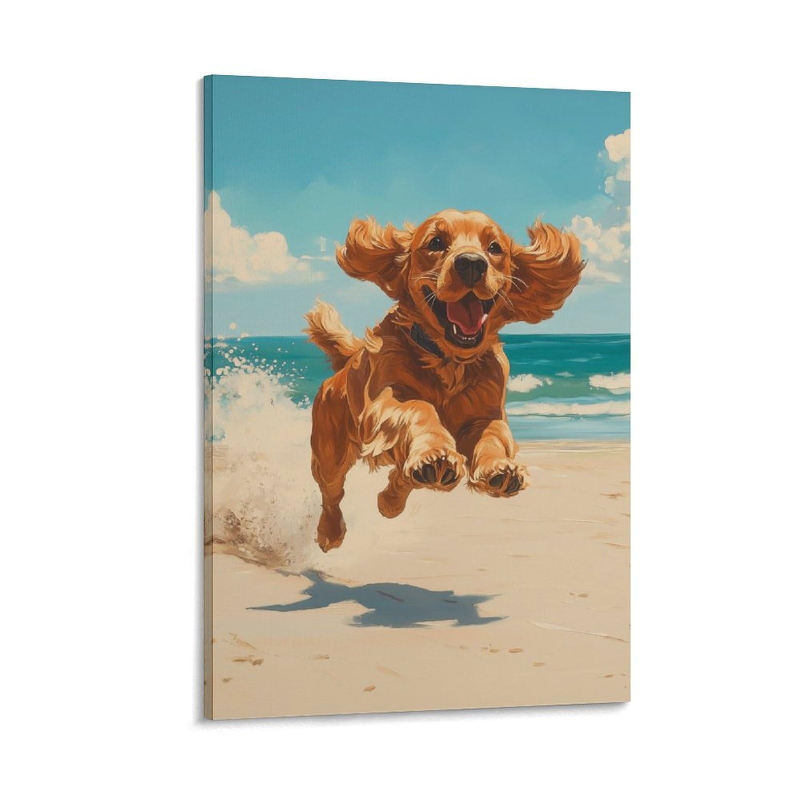 Tableau Setter irlandais impression sur toile deco murale chambre 50x75cm - 6