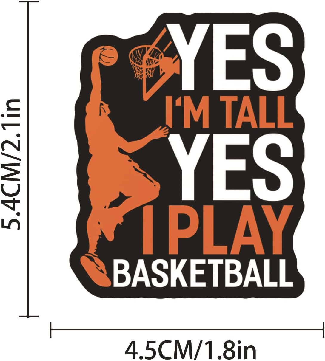 50PCS Basketball Sticker Pack. Waterproof Vinyl Motivational Decals for Water Bottles Laptops Phone Cases. Inspirational Stickers for Scrapbook Notebook, Gift for Teens Adults image 3