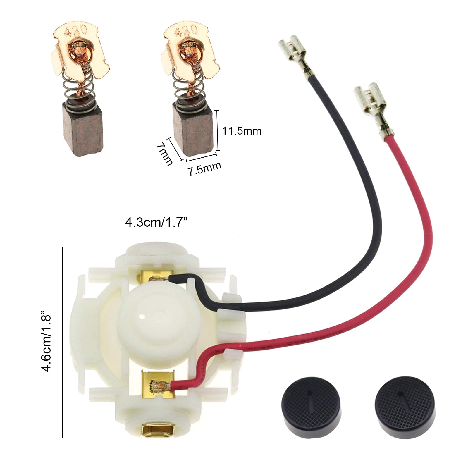 VIPMOON Balai de Charbon CB430 pour Meuleuse Makita DGA452 BGA452 BGA450 BGA402 GA400 GA400D