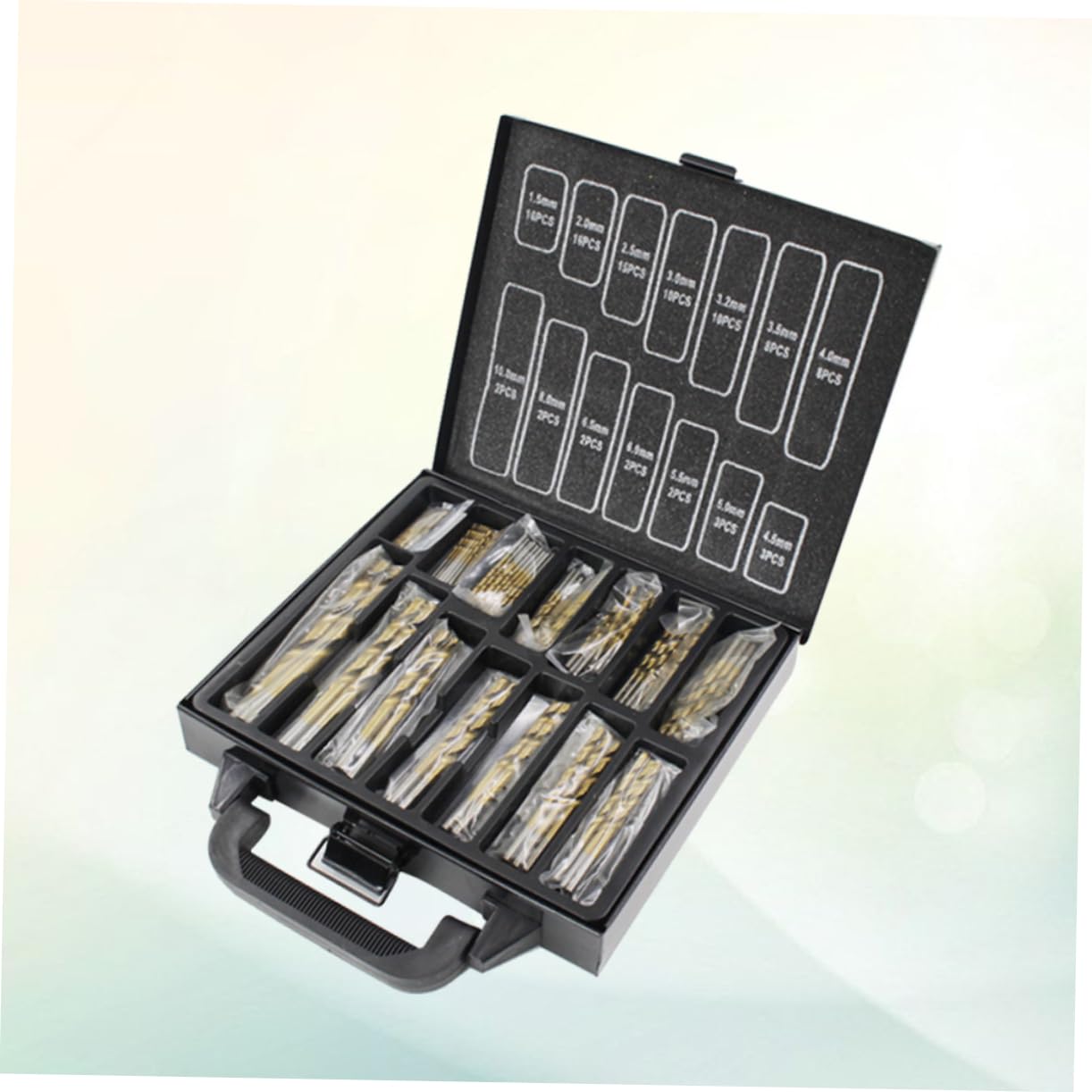 99piezas Brocas De Brocas De Nitruro De Titanio Acero De Alta Resistencia Para Metal Plástico Madera Compatible Con Taladros y Máquinas