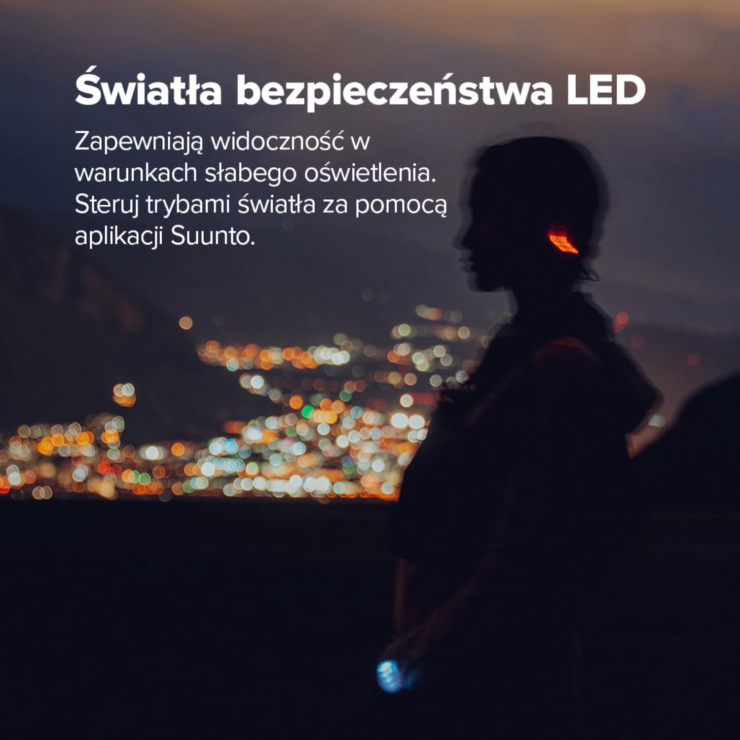 SUUNTO Wing 2 Słuchawki bezprzewodowe z dźwiękiem przewodnictwa kostnego, słuchawki Bluetooth do biegania, sportowe, ze światłem LED, IP66, wodoodporne, z kontrolą ruchu głowy