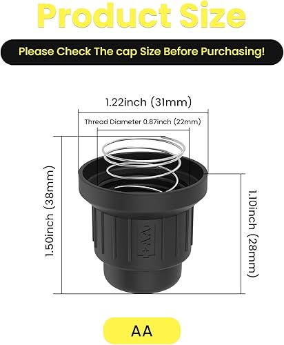 Miniatura 9 de HONSNKS Tapas de encendido de botón para interruptor de batería AAA, perilla de generador de chispas con resortes para repuesto para tapa de