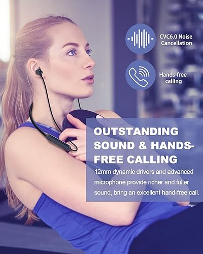 Miniatura 3 de Auriculares Bluetooth KLOKOL con banda de cuello, tiempo de reproducción de 20 horas, V5.0, auriculares inalámbricos deportivos, cancelación de