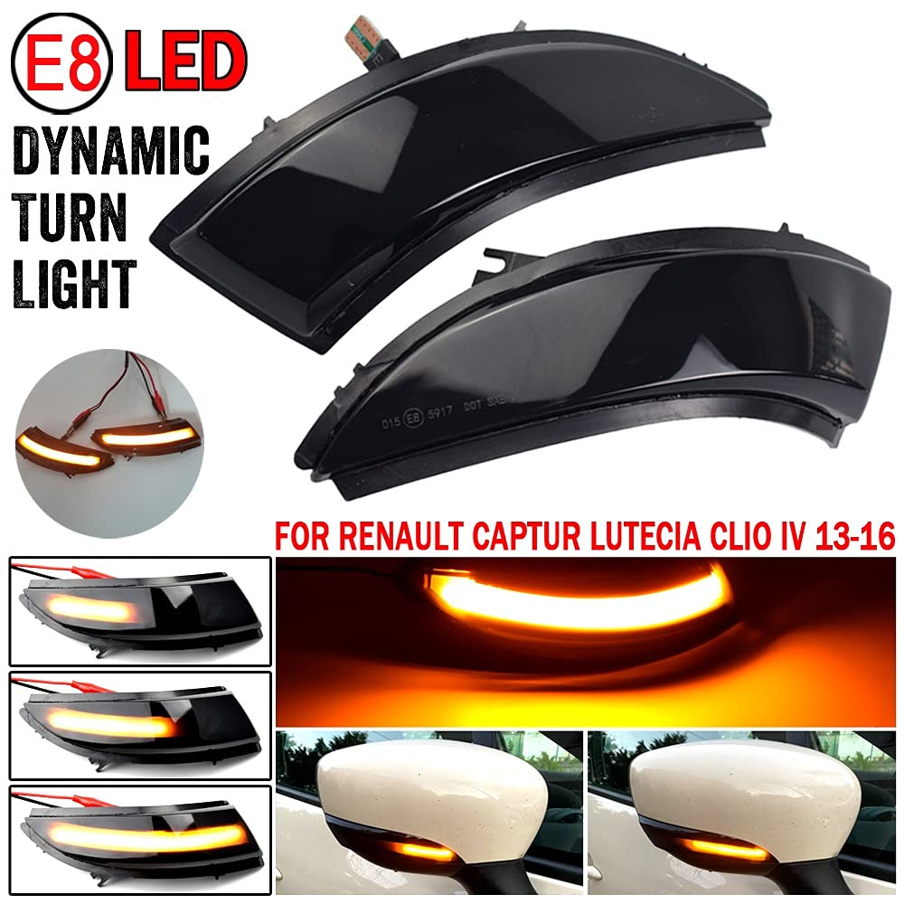 Dynamiczny migacz, dla Renault, KAPTUR CAPTUR J5 H5 Clio IV MK4 4 Lutecia Grandtour lekki kierunkowskaz 2013 2014 2015 2016 światło Dynamiczna lampka kontrolna samochodu